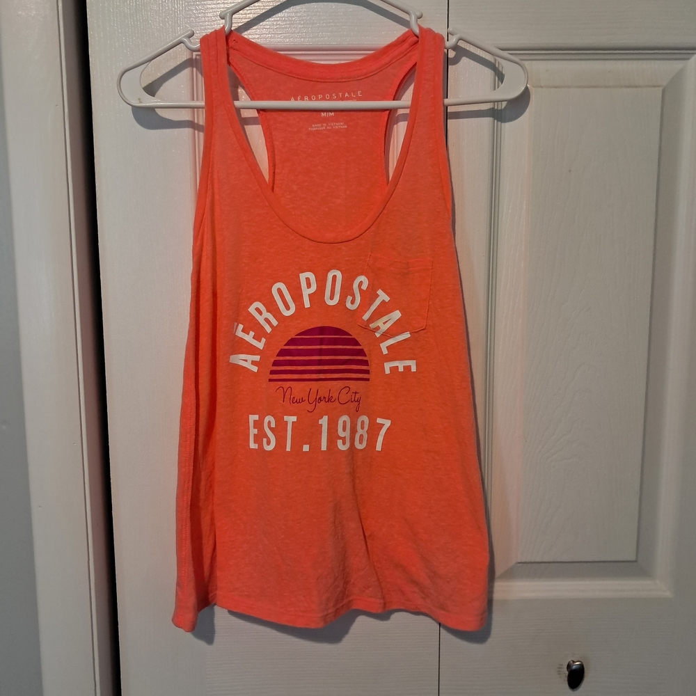 Aeropostale Graphic Orange Tank Top
